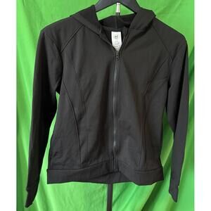 Member's Mark Black Lightweight Active Jacket Hood Full Zip Girls Size XL 14/16